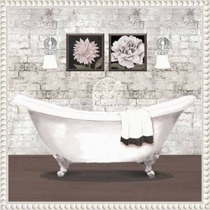 Amanti Art Brick Bath I by Elizabeth Medley Canvas Wall Art Print Framed 16 x 16-in. - 1 of 4