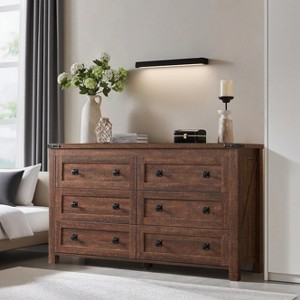 Dresser for Bedroom, Farmhouse Wood Rustic Wide Chest of Drawers, Storage Dressers Organizer for Bedroom, Living Room, Hallway - 1 of 4