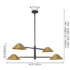 Rennnsan Theorica 40" W 4 -Light Dimmable Industrial Tiered Kitchen Island Pendant in Brass & Gold - 3 of 4