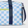 Boys' Checkered Duffel Bag - Cat & Jack™️ Blue/White: Lightweight Luggage, Adjustable Strap, Zip Closure, 18 Linear Inches - 4 of 4