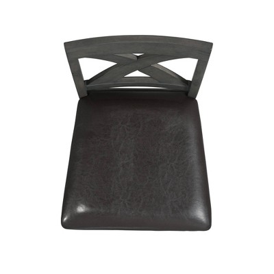 Alexa Gray 7-Piece Counter Height Dining Set with Faux Leather Upholstered Chairs