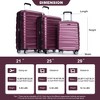 Wooakway 3 Piece Luggage Sets PC Lightweight & Durable Expandable Suitcase with Two Hooks - 2 of 4