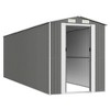 vidaXL Outdoor Garden Storage Shed, Large Galvanized Steel Tool Unit, Easy Access Sliding Gate, Ventilated, Light Gray, 75.6"x238.6"x87.8" - 4 of 4