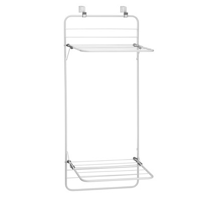 Mdesign Steel Collapsible Over The Door Laundry Drying Rack - White ...