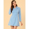 INSPIRE CHIC Women's Regular Fit Faux Suede Lapel Neck Long Sleeve Elegant A-Line Mini Dress - 4 of 4