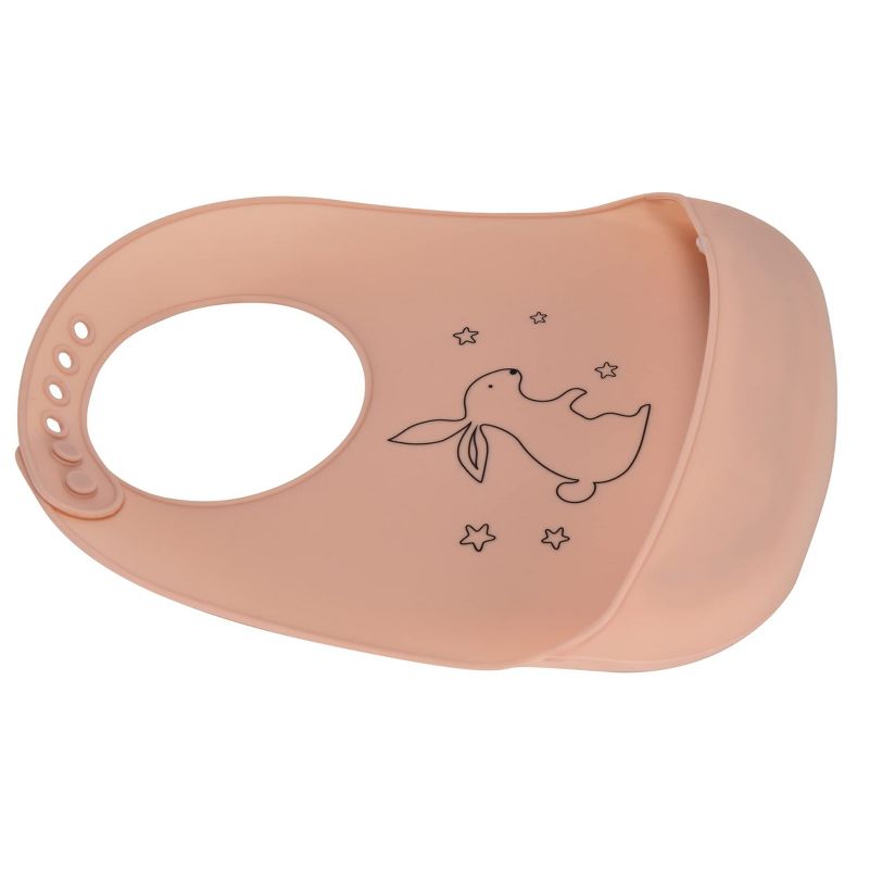 CHILDLIKE BEHAVIOR Soft Silicone Bibs for Babies - Pink, 2 of 4