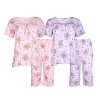 JEFFRICO Pajamas For Women 2 Pack Capri Set Sleepwear Soft Pajamas Short Sleeve Pajamas Sleepshirt With Capri Pants - 2 of 4