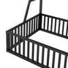 Okak All-in-One Metal Floor Bed Twin/Full Size,Study Bed with Safety Rails, Built-in Shelves & Desk Space Saving Kids Bed Frame for Small Bedroom - 4 of 4