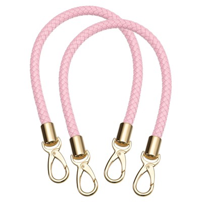 Unique Bargains PU Braided Soft Waterproof Women's Handbag Leather Purse Strap 2 Pcs