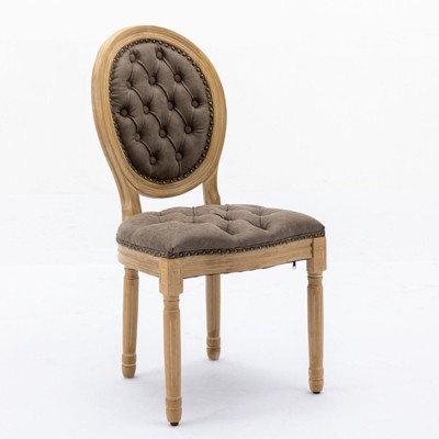 NicBex Set of 2 Dining Chair Modern PU Leather Tufted Side Chair with Nailhead Trim Solid Wood Frame Dining Room Furniture