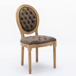 NicBex Set of 2 Dining Chair Modern PU Leather Tufted Side Chair with Nailhead Trim Solid Wood Frame Dining Room Furniture - 1 of 4