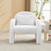 Modern Accent Chair with Velvet Fabric, Mid Century Barrel Armchair,Comfy Upholstered Accent Sofa Chair with Armrest, Boucle Chair - 2 of 4