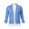 Women's 3/4 Sleeve Open Front Cropped Cardigan Sweater Lightweight Knit Short Shrugs (XXXL, Cobalt Blue) - 3 of 4