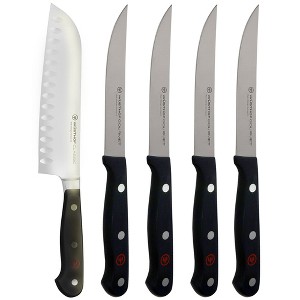Wusthof Gourmet 4-Piece Steak Knife Set - 1125060403 with Wusthof Classic 7" Hollow Edge Santoku Kitchen Knife - 1 of 4