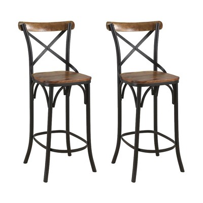 Taran Designs,Beckett Bar Height Solid Wood Chairs (Set of 2)