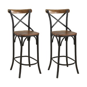 Taran Designs,Beckett Bar Height Solid Wood Chairs (Set of 2) - 1 of 4