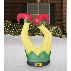 Occasions 3.5' Inflatable Elf Legs, 3.5 ft Tall, Multicolored - 1 of 2