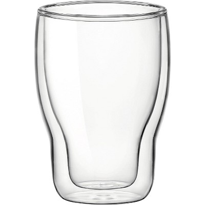 Bormioli Rocco Double Wall Glass 6.75 Ounce Coffee Mug, Set of 2