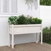 vidaXL Garden Planter White Solid Pine Wood 41.3 in wide - 2 of 4