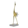 Elegant Crane Sculpture with Marble Base, Decorative Bird Statue for Tabletop Display, Living Room Accent, Entryway Decor, or Centerpiece Ornament - 4 of 4