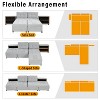 121"W Upholstered Sofa Bed Modular Sofa Free-combined Sofa Couch  Chaise Lounge Sofa with 2 Storage Racks, Brown/Gray-ModernLuxe - 4 of 4