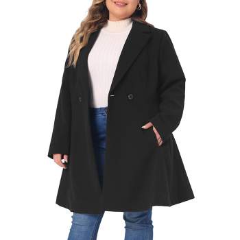 Agnes Orinda Women's Plus Size Fashion Notched Lapel Double Breasted ...
