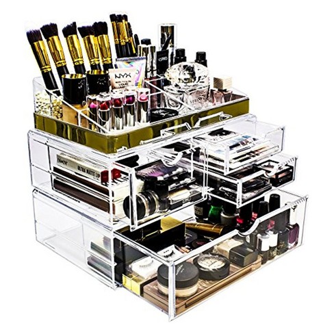 Sorbus Makeup Storage Organizer X, Countertop Makeup Storage Ideas