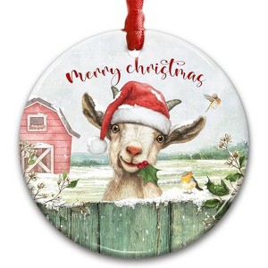 Lomsoe Funny Goat Christmas Ornament 2025 Farm Animal Decor Holiday Decor Goat Lovers Gift Christmas Tree Ornament Christmas Gift - 1 of 1