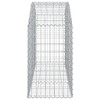 vidaXL Gabion Basket Silver Galvanized iron 59.1 x 19.7 x 31.5/39.4 in - 59.1" x 19.7" x 31.5"/39.4" - 4 of 4