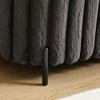 Lyngins Lightweight Round Pouf Ottoman Foot Rest with Black Metal Legs, 11.68 lbs Faux Fur Footstool with Wood Frame, Upholstered Ottoman Bench - 3 of 4