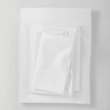 Queen 300 Thread Count Temperature Regulating Solid Sheet Set White - Casaluna™