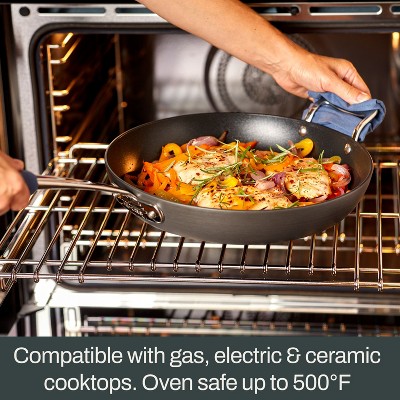 10-Piece Black Aluminum Nonstick Cookware Set with Glass Lids