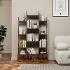 Okak Vintage Bookshelf, Freestanding Display Case with 12 Storage Shelves, Tall Bookcase for Living Room, Office, Bedroom, Deep Rustic Brown - 3 of 4