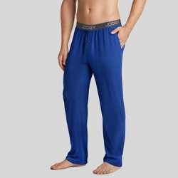 Men Modal Pyjama Bottoms Sleepwear Lounge Pants Elastic Waist Pocket Casual Navy 