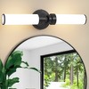 POWLIG 20.3-in 2-Light Black Modern Dimmable Wall Sconce with Milky White Glass Shade - 2 of 4