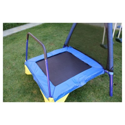 sportspower almansor metal slide and swing set with trampoline