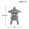 John Timberland Pagoda Statue Sculpture Garden Decor Indoor Outdoor Front Porch Patio Yard Outside Home Balcony Old Faux Stone Finish 16 1/2" Tall - 4 of 4