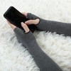 Allegra K Women's Stripe Print Knitted Fingerless Elbow Length Gloves Warmers One Size 1 Pair - 4 of 4