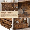 Modern Hall Tree With Storage Bench, Entryway Coat Rack With 5 Hooks & 2 Large Drawers, Rustic Brown Shoe Cabinet for Mudroom, Living Room, Bedroom - 3 of 4