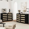 Large 8 Drawer Dresser for Bedroom, Modern Farmhouse Rattan Dresser, Slim Wood Chest of Drawers - 4 of 4