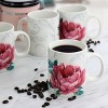 Gibson Peony 16 Ounce Fine Ceramic Mug Set in White and Pink - 4 of 4