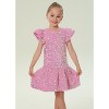 2Bunnies Girls' Velvet Sequin Flutter Sleeve Dress - 4 of 4