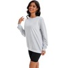 ATHLECHIC Women's Crew Neck Long Sleeve Hoodless Oversized Pullover Trendy Tunic Tops Sweatshirt - 3 of 4