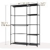 HONEIER 49"L Spacious Metal Garment Rack Storage Closet Black - 2 of 4