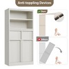 Tall bathroom Vanity, Floor-Standing Storage Unit with Doors and 2 Drawers, 51" Tall, Freestanding Storage Cabinet for Bathroom, Living Room - 3 of 4