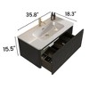 Lyngins Floating Bathroom Vanity with Sink – U-Shape Wall Fitting, Striped Texture Bathroom Storage Cabinet with Push-Open Drawer & Curved Edges - 3 of 4