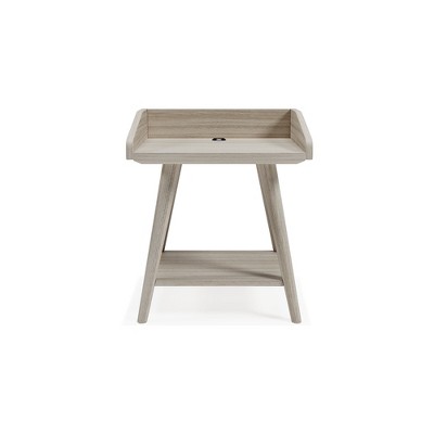 Blariden Transitional Beige Wood Accent Table with USB Chargers