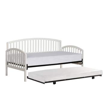 Twin Carolina Daybed with Suspension Deck and Rollout Trundle White - Hillsdale Furniture