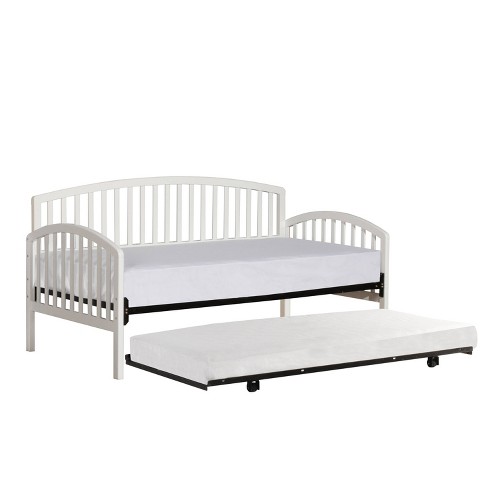 Twin Carolina Daybed with Suspension Deck and Rollout Trundle White - Hillsdale Furniture - image 1 of 4