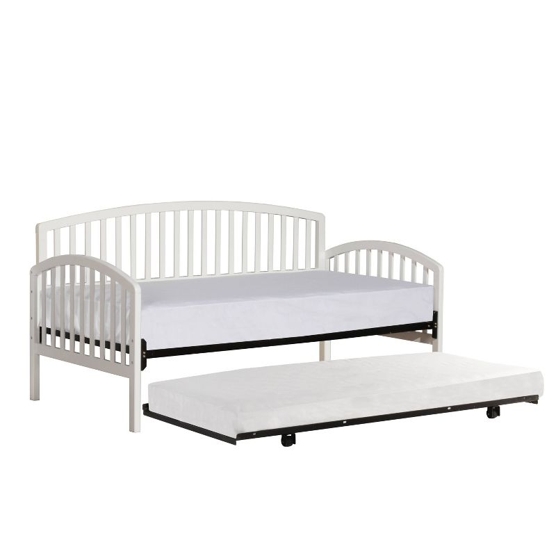 Twin Carolina Daybed with Suspension Deck and Rollout Trundle White - Hillsdale Furniture, 1 of 12